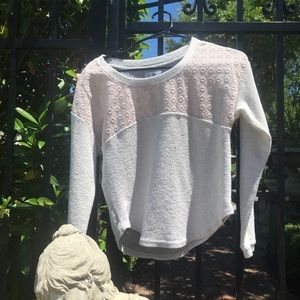 Beige and pastel pink sweater